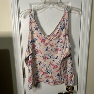 GAP Pink Asymmetrical Ruffled Camisole